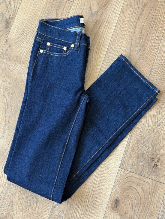 Tory Burch Women's Straight Leg Navy Blue Jeans Size: 24 - Picture 2 of 13